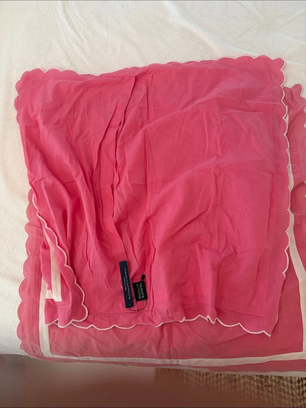 Pink Scalloped Edge Decorative Pillow Euro Shams-Madison Matthews